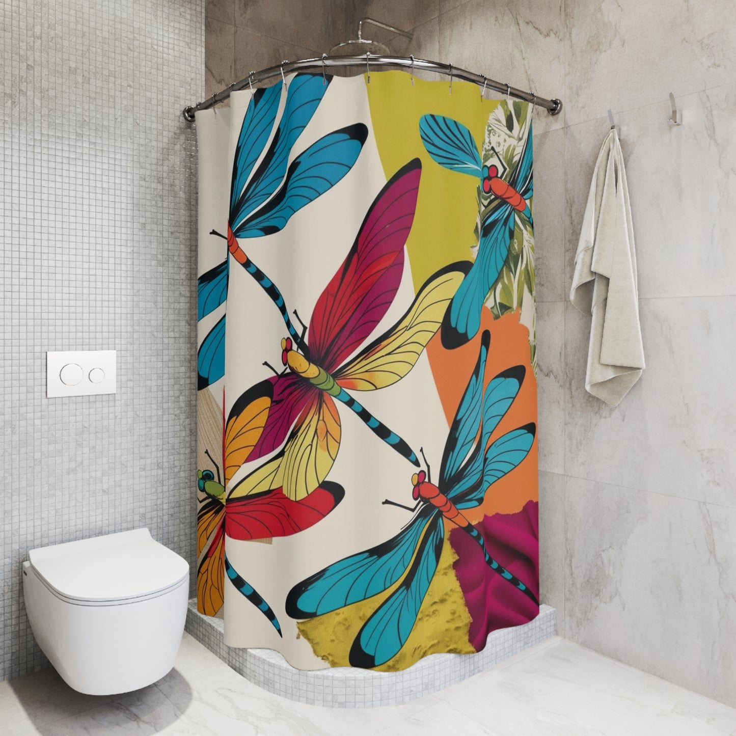retro Dragonfly Shower Curtains