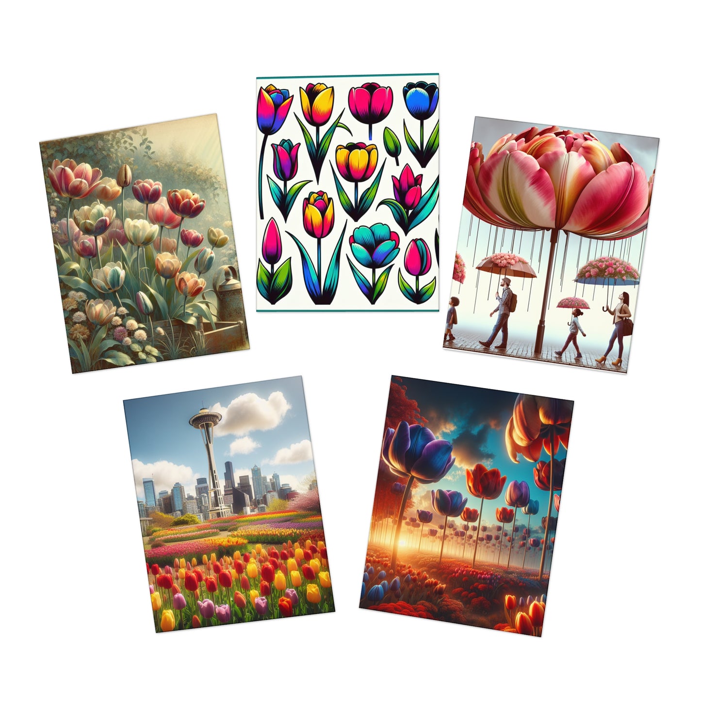 tulips Greeting Cards (5-Pack)