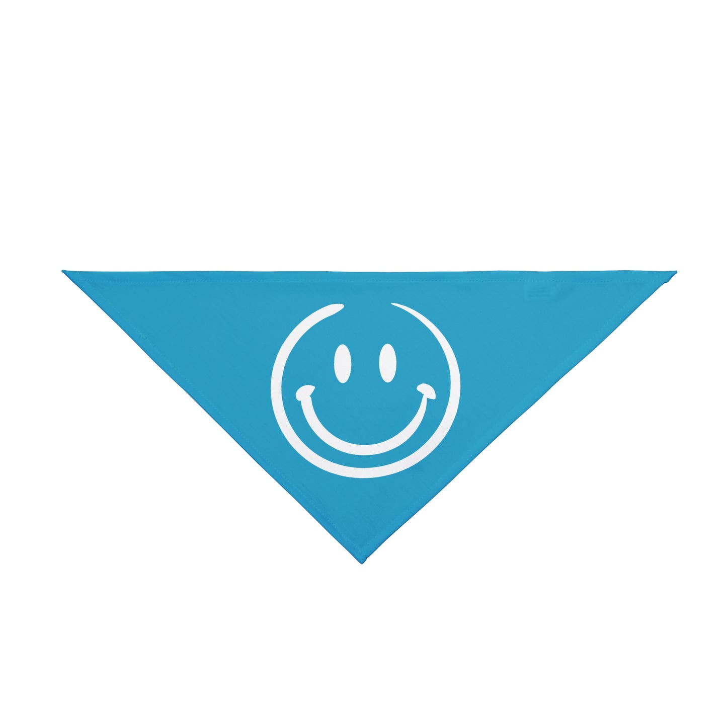 turquoise with white smiley face Pet Bandana