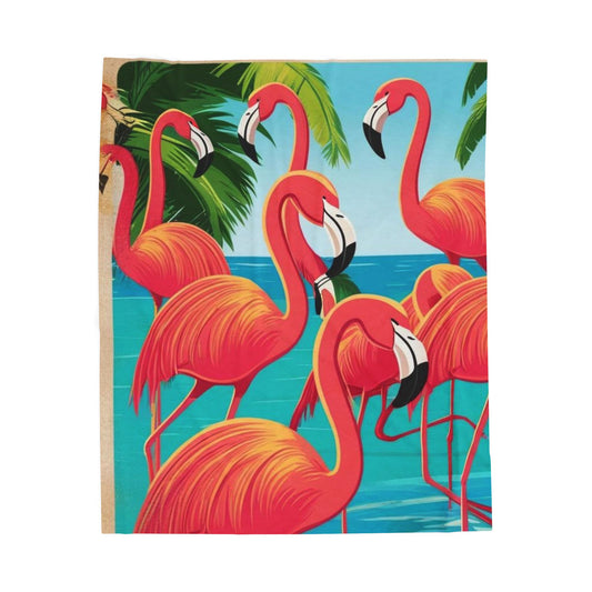 flamingos Velveteen Plush Blanket