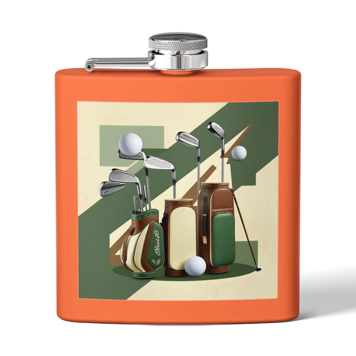 Retro Golf Sleek Stainless Steel Flask