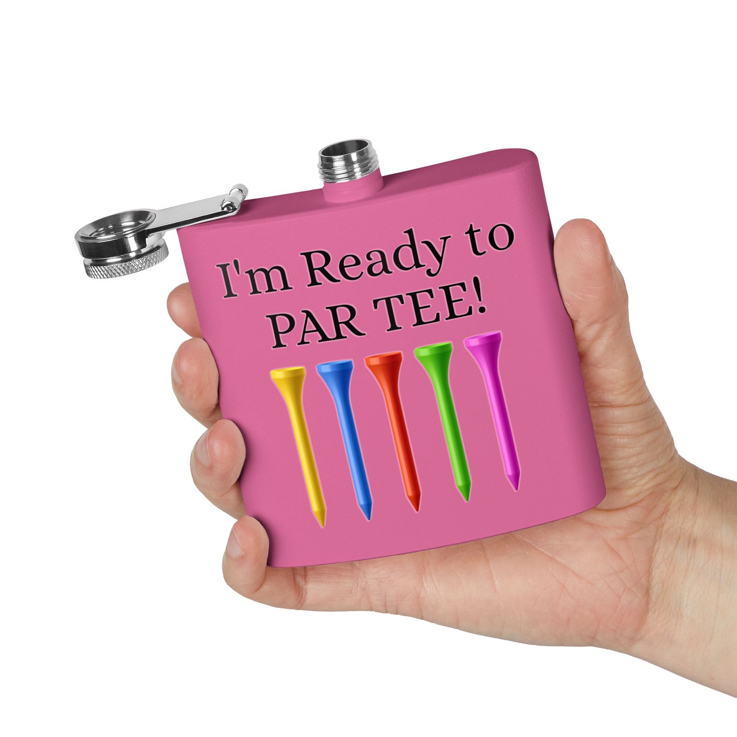 Ready to Par Tee Sleek Stainless Steel Flask