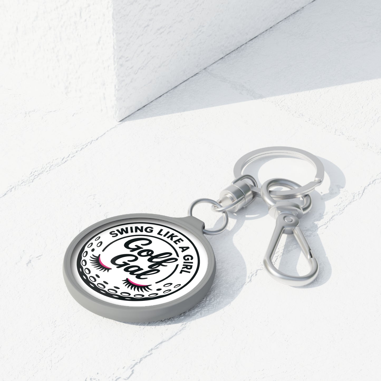 Swing Like A Girl Golf Gal Keyring Tag