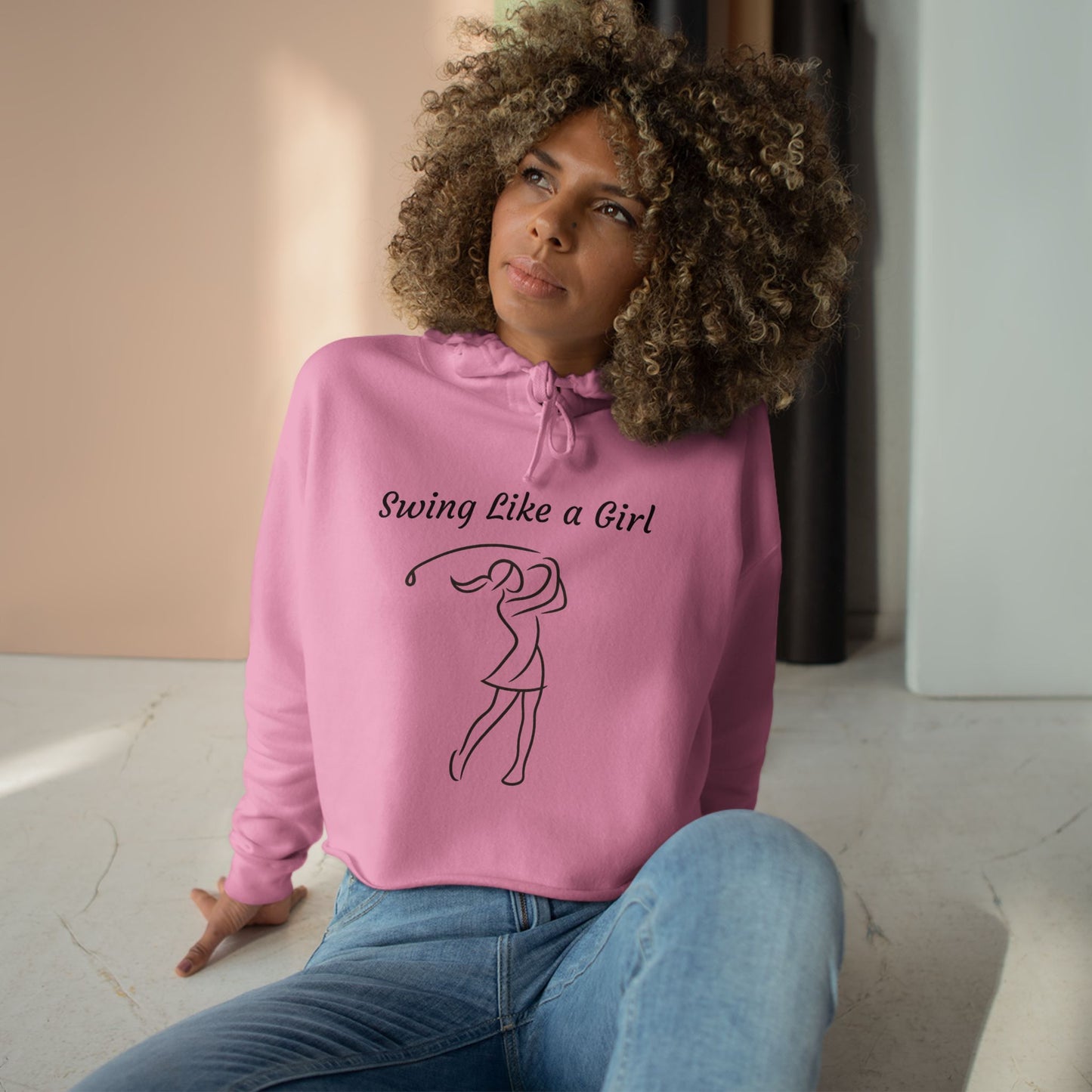 Swing Like a Girl Crop Hoodie