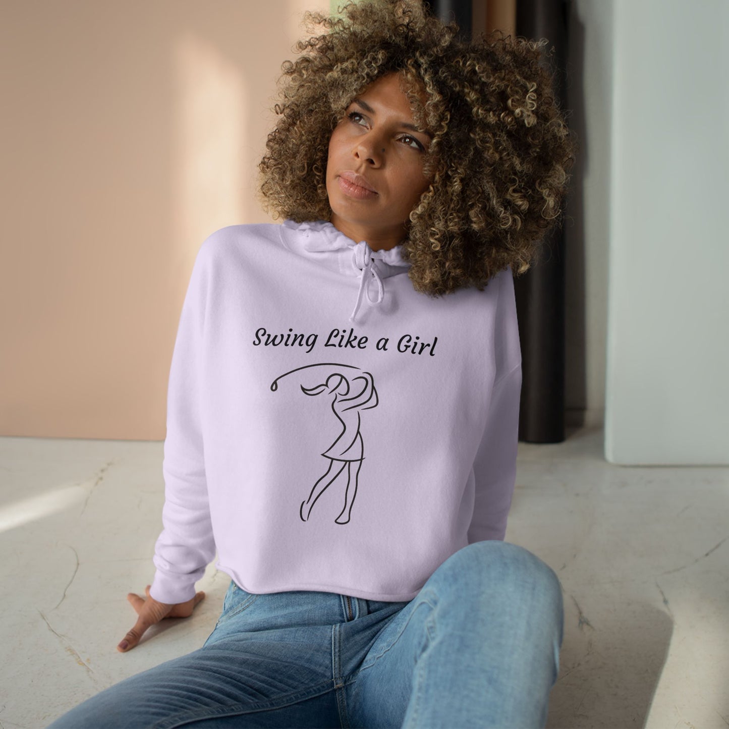 Swing Like a Girl Crop Hoodie