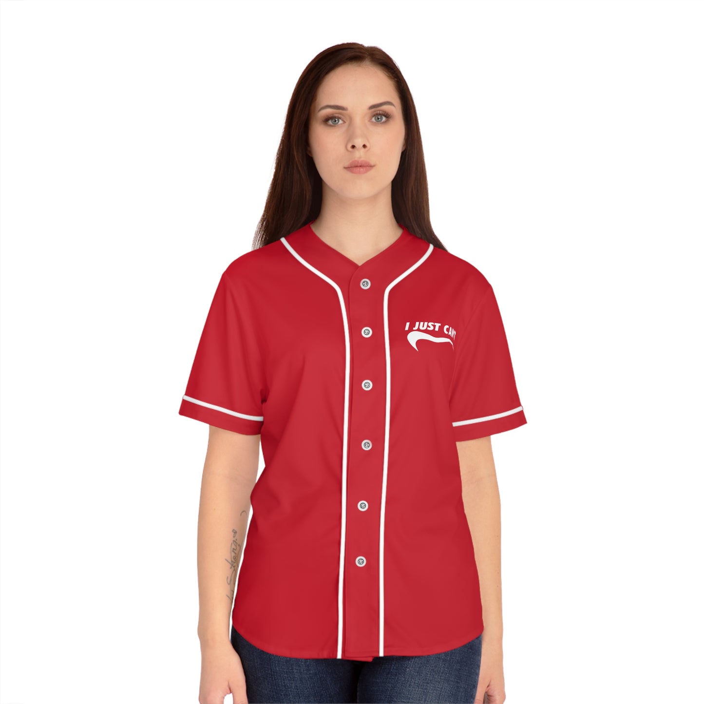 red I just can't Women's Baseball Jersey