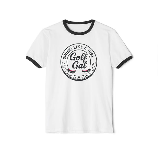 Swing Like a Girl Golf Gal Cotton Ringer T-Shirt