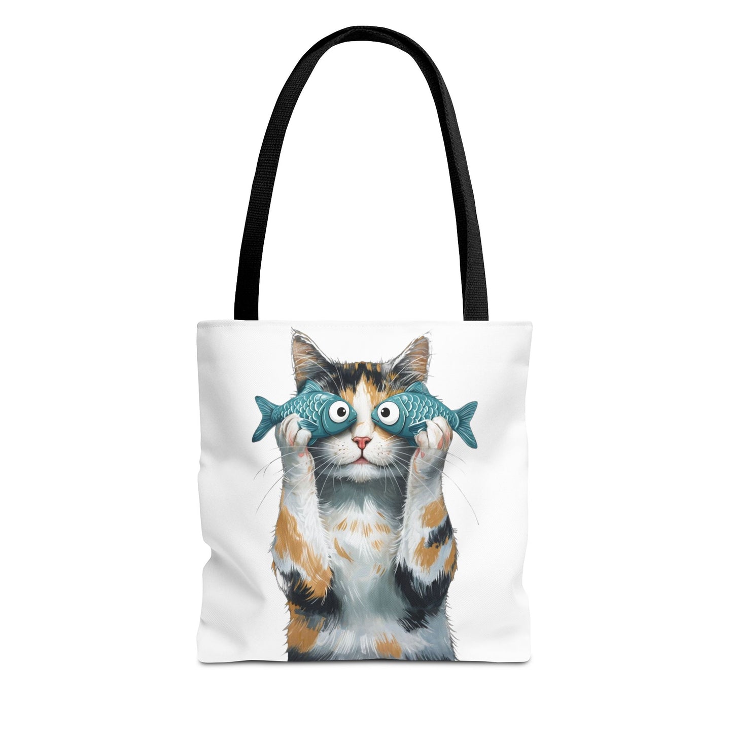 Cat with fish glasses Tote Bag