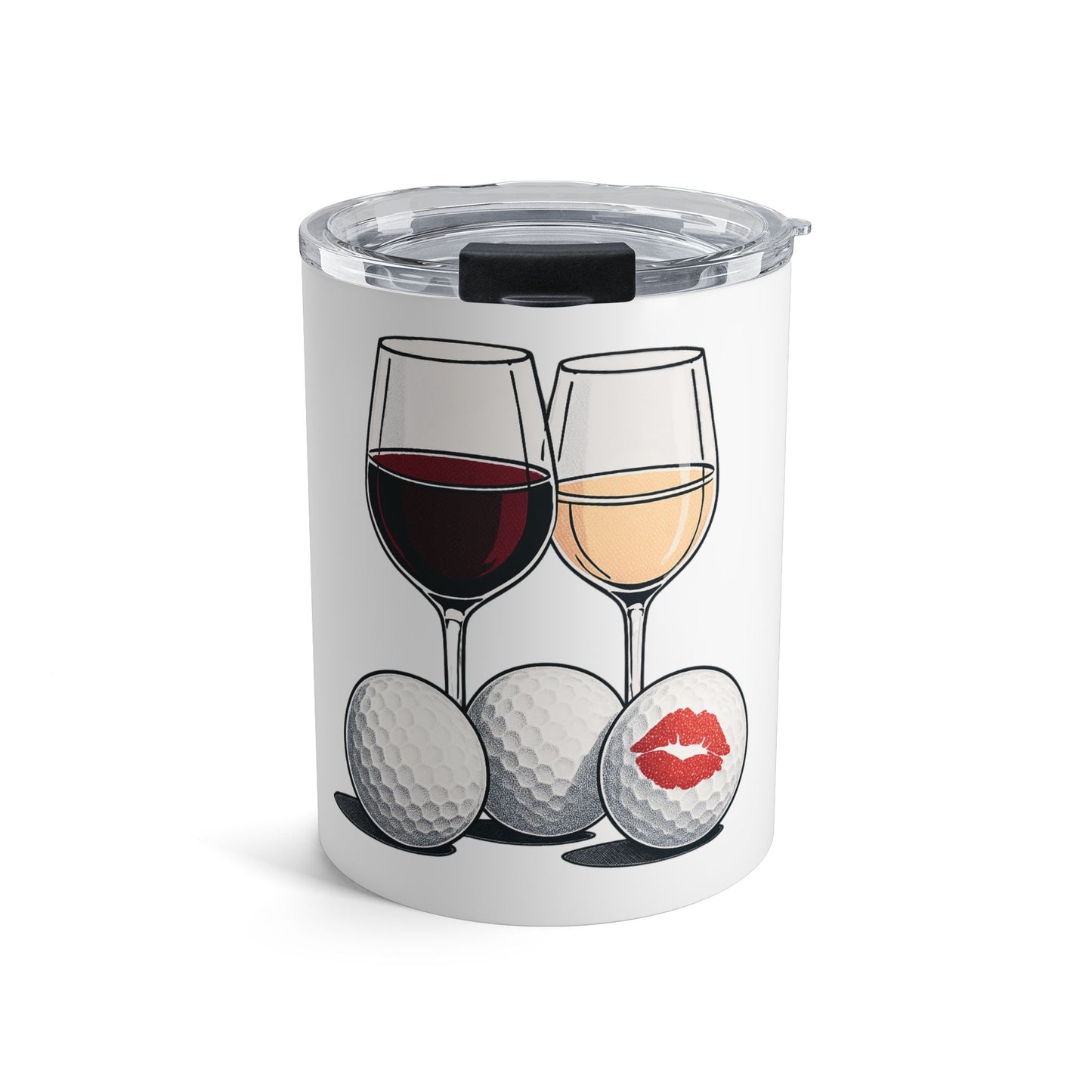 Wine glasses golf balls and a kiss Whiskey/Wine Tumbler