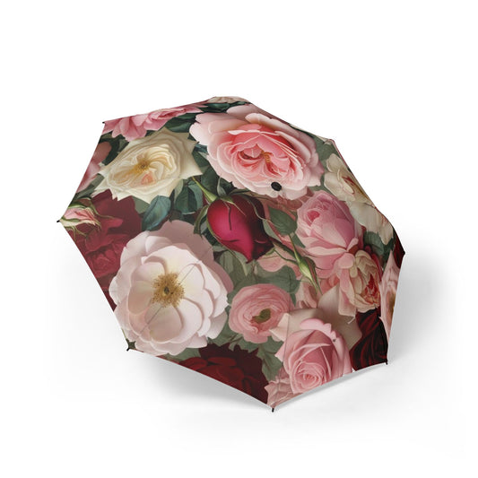 Rose flower Umbrella - Semi-Automatic Foldable Design