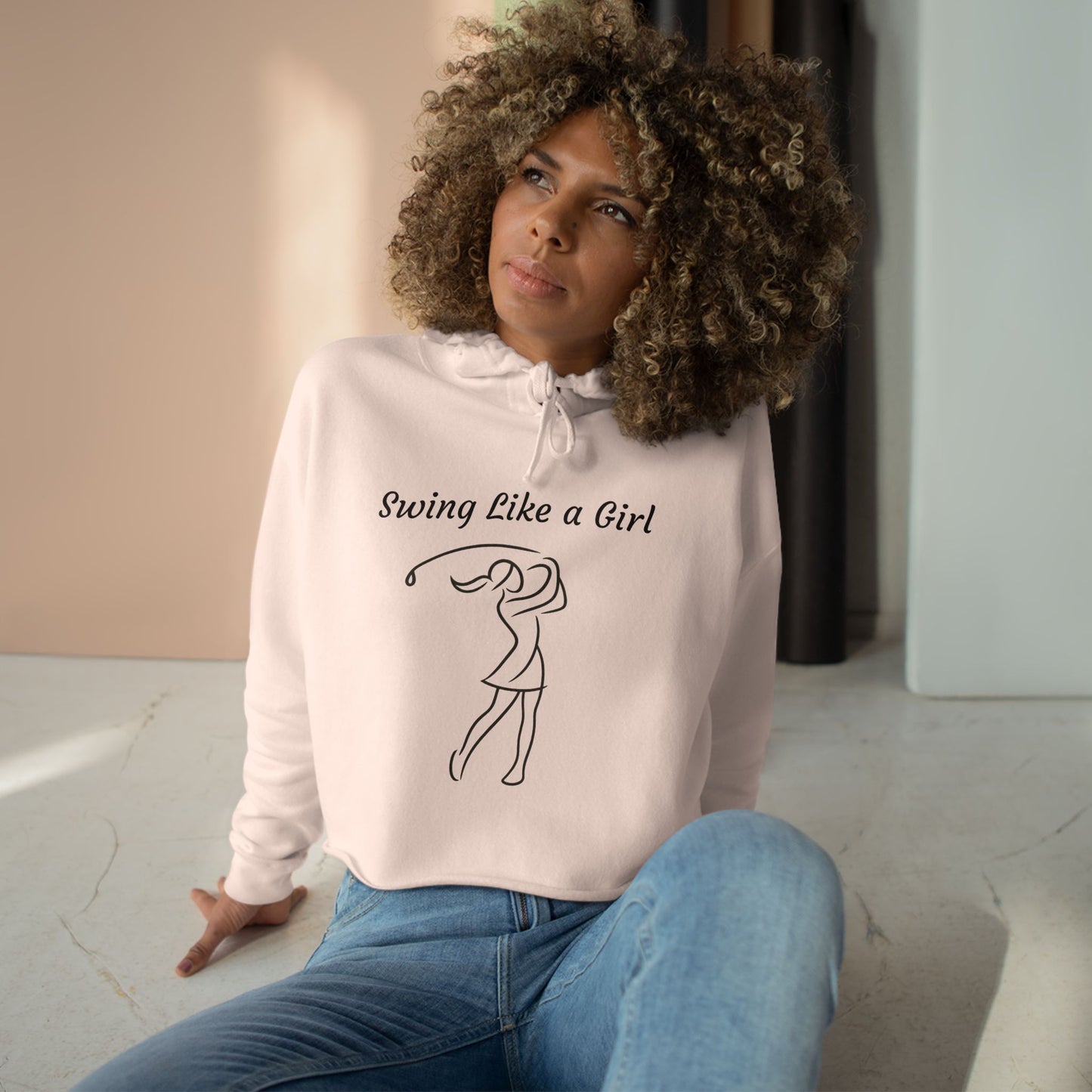 Swing Like a Girl Crop Hoodie