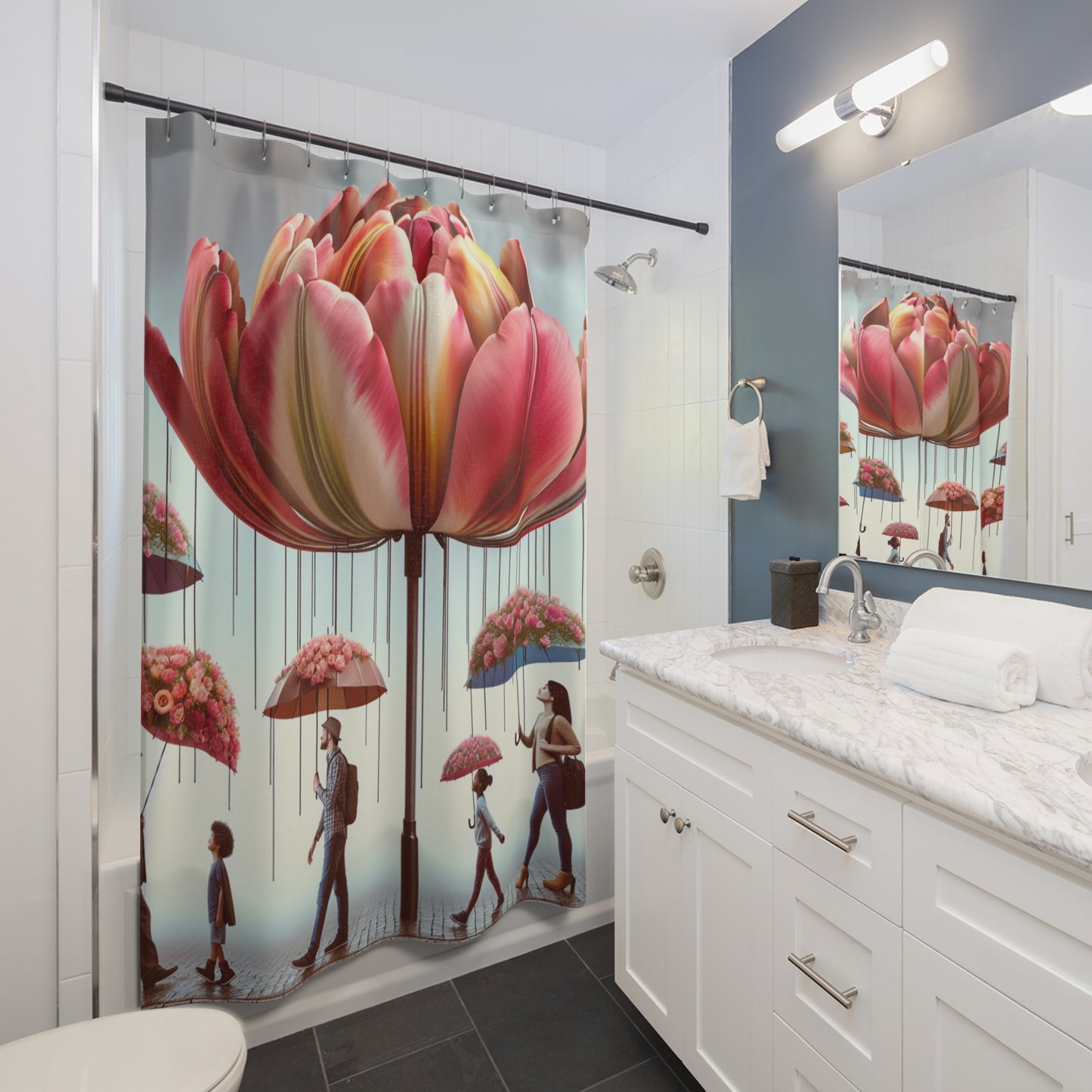 tulip umbrellas  Shower Curtains