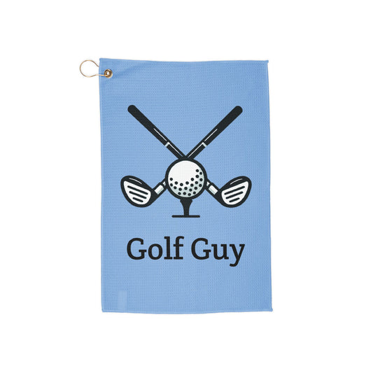 blue golf guy Golf Towels