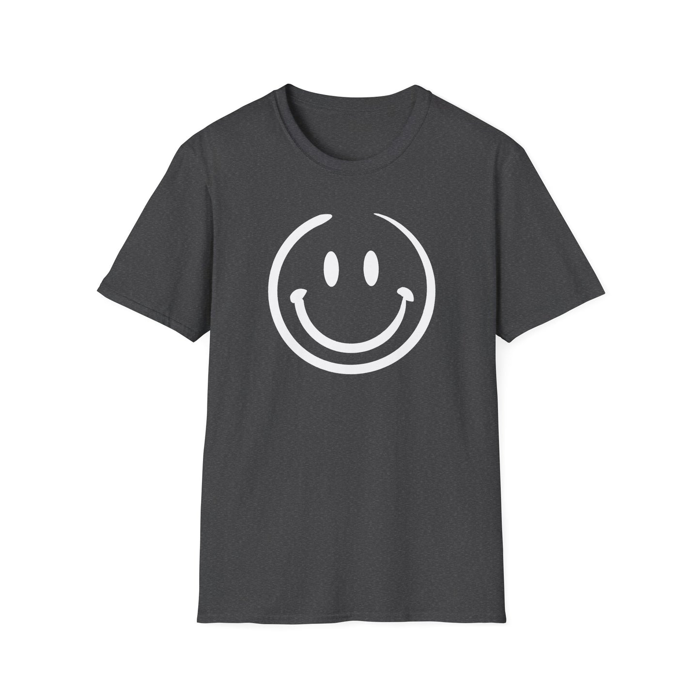 White smiley face - Unisex Softstyle T-Shirt