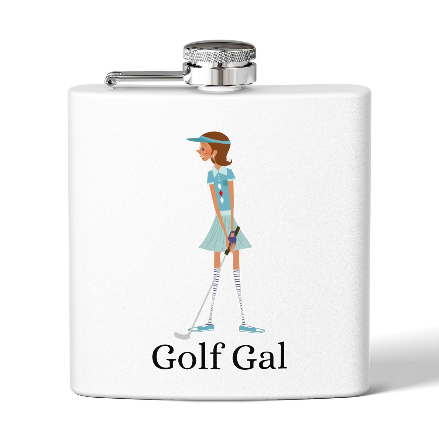 Golf Gal Sleek Stainless Steel Flask Lily