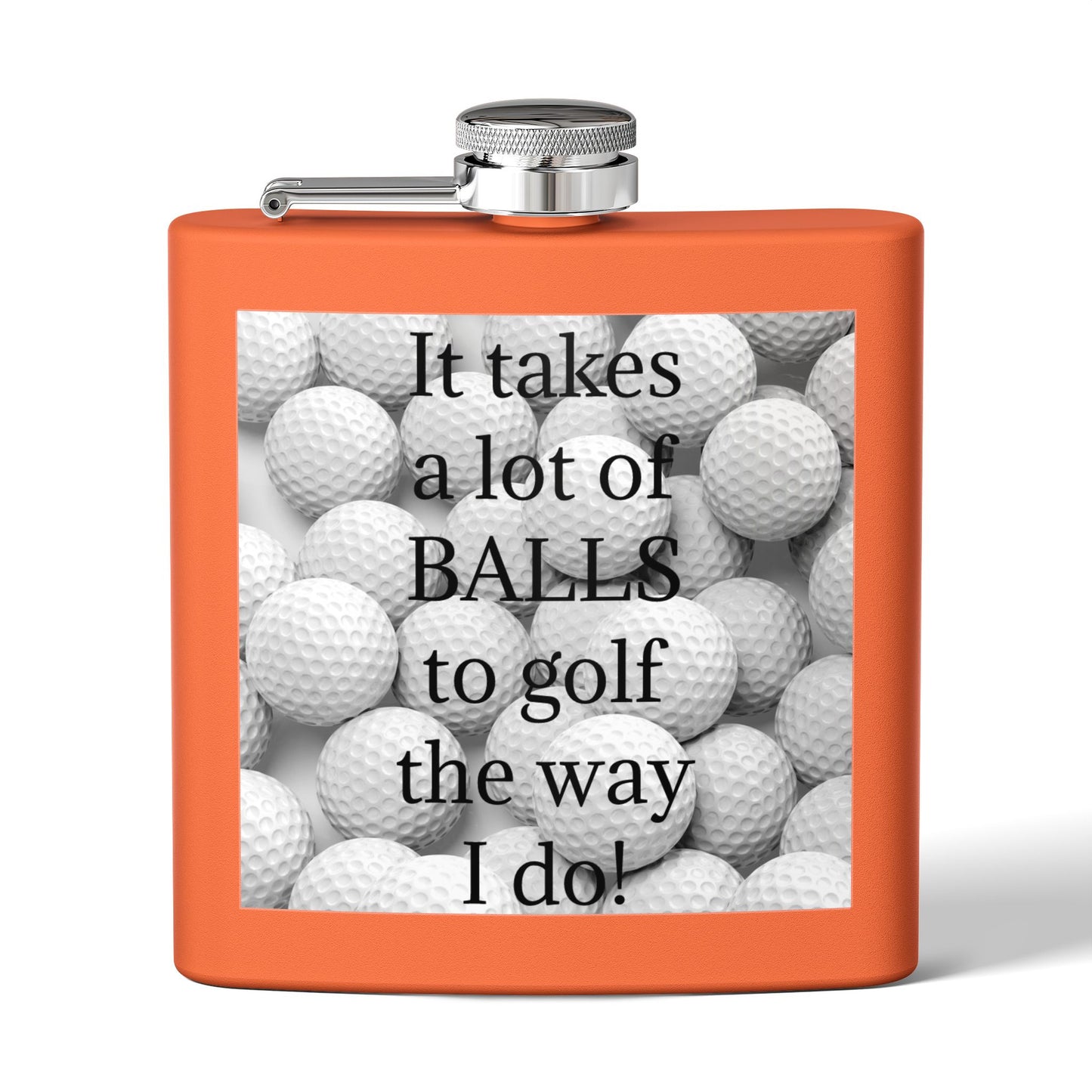 A Lot of Balls Sleek Stainless Steel Flask