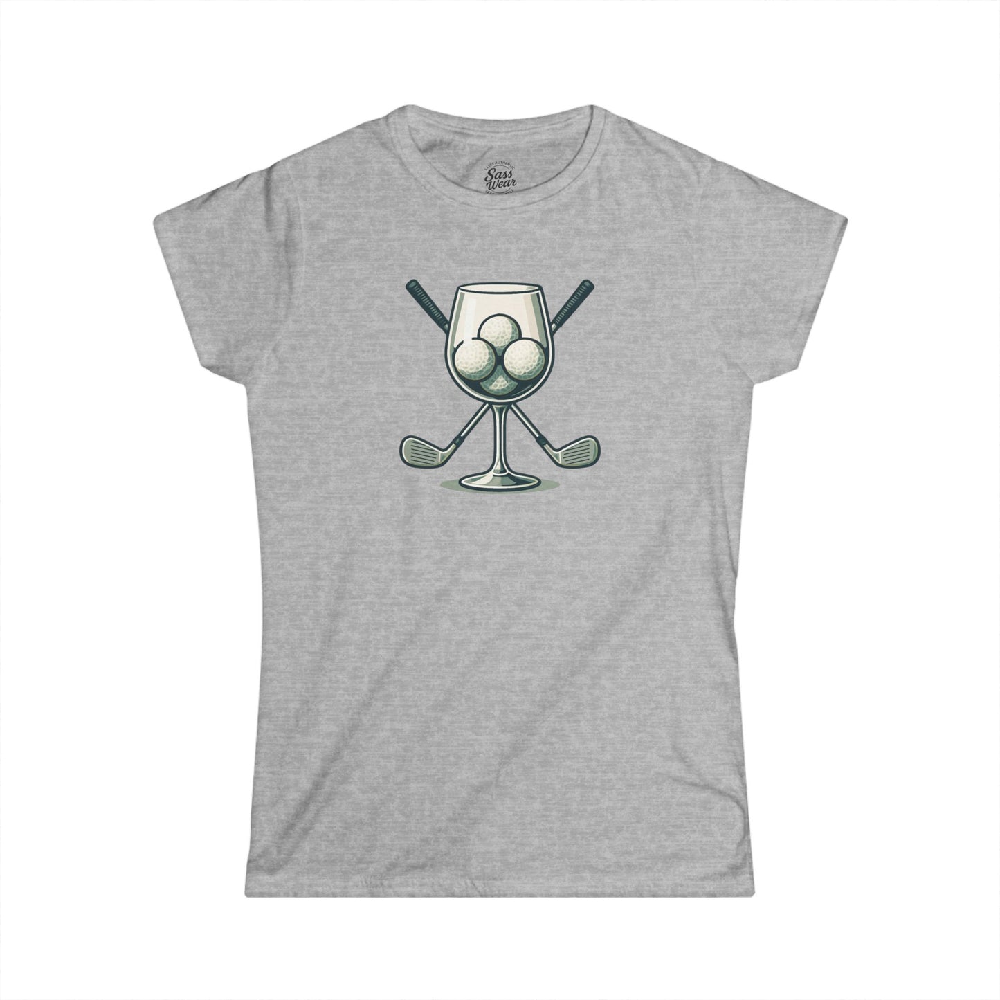 Wine and Golf Clubs Women's Softstyle Tee