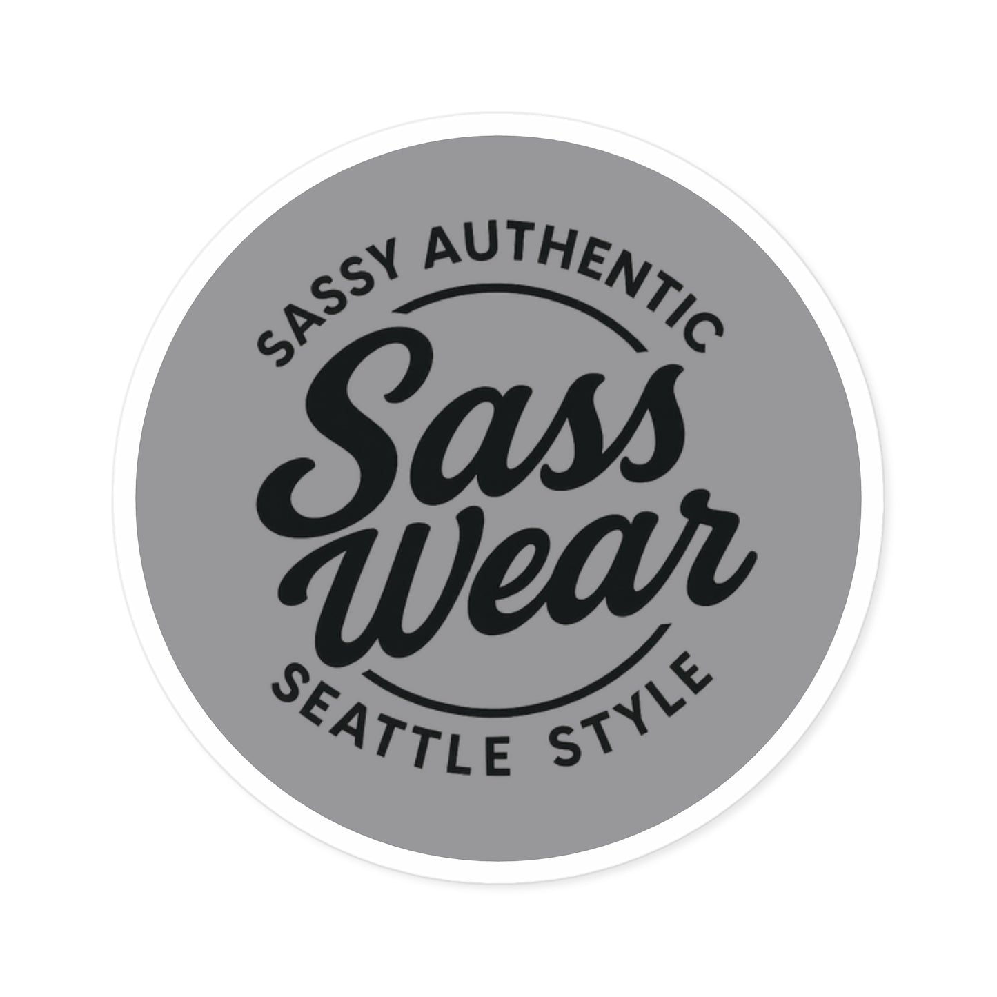 gray Hot pink Sass Wear Round Sticker
