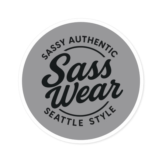 gray Hot pink Sass Wear Round Sticker