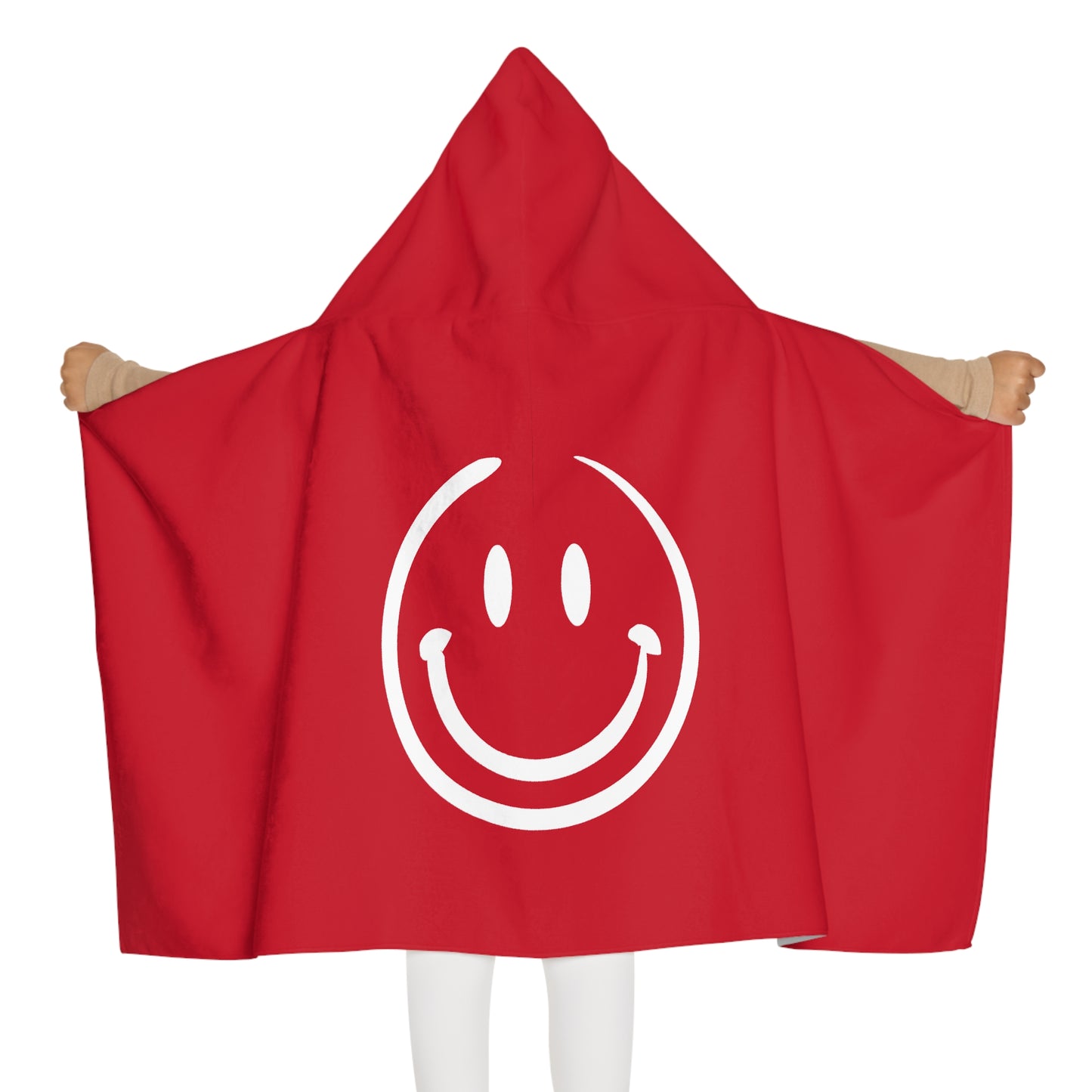 Red Smiley Face Kids Hooded Towel/ Beach Cover-Up