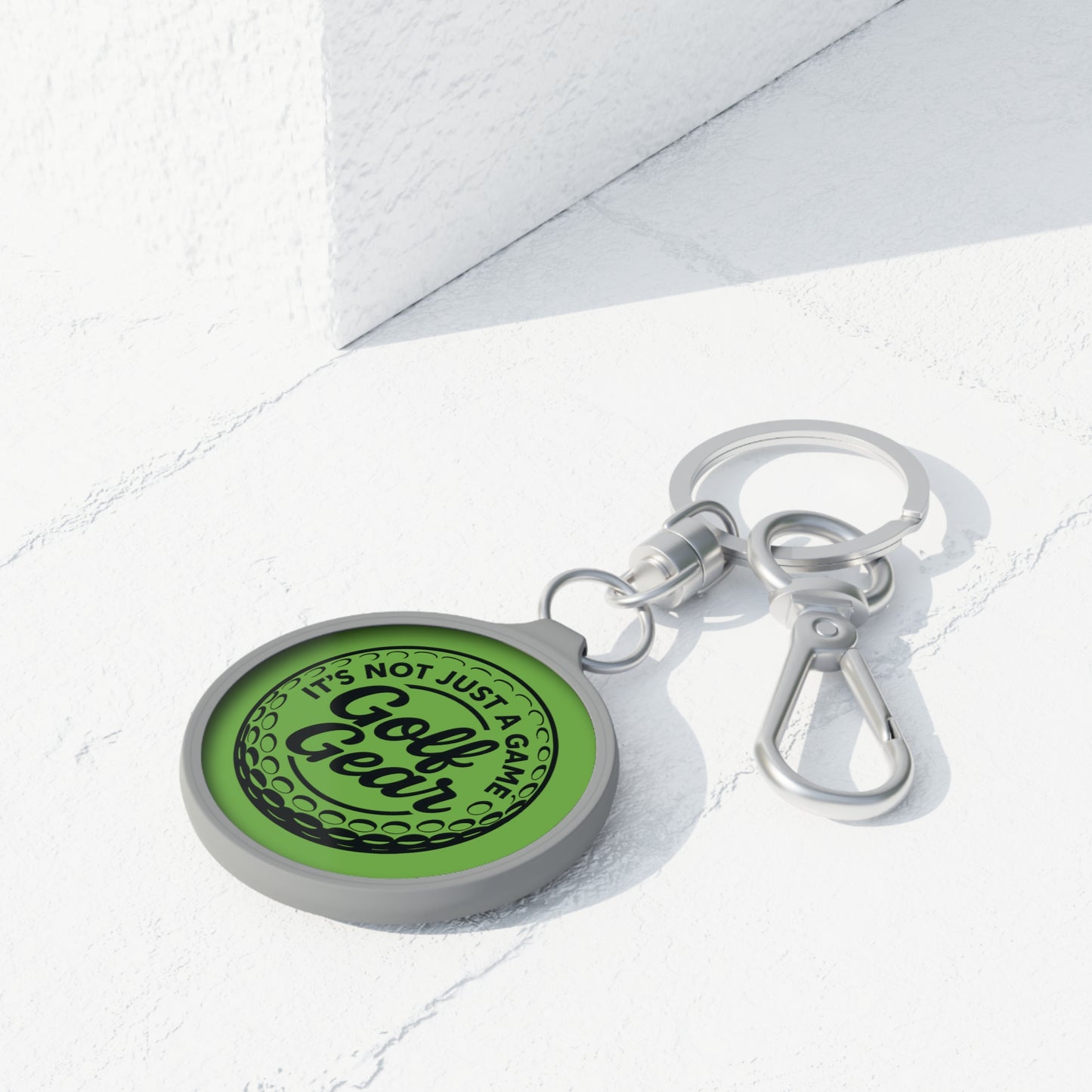 Green Grey Golf Gear Keyring Tag