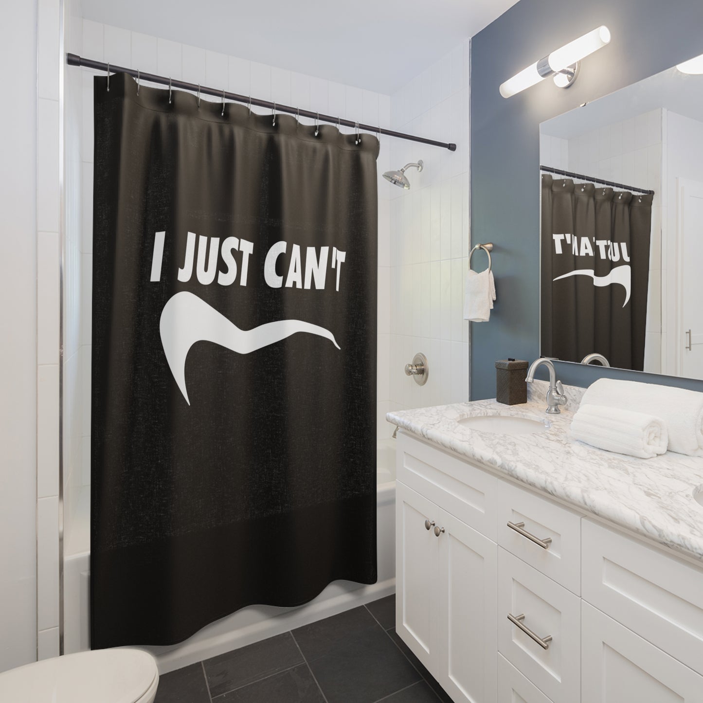 black I just can't Shower Curtains