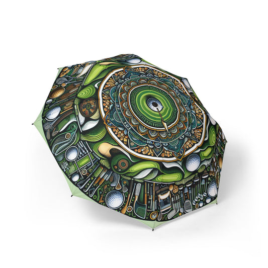 golf mandala Umbrella - Semi-Automatic Foldable Design