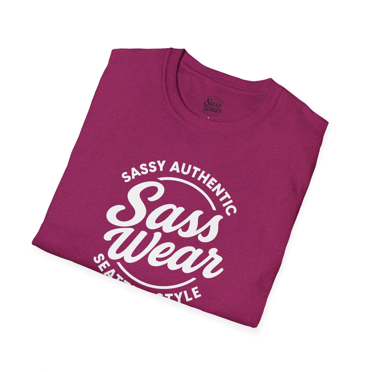 Sass Wear - Unisex Softstyle T-Shirt white logo