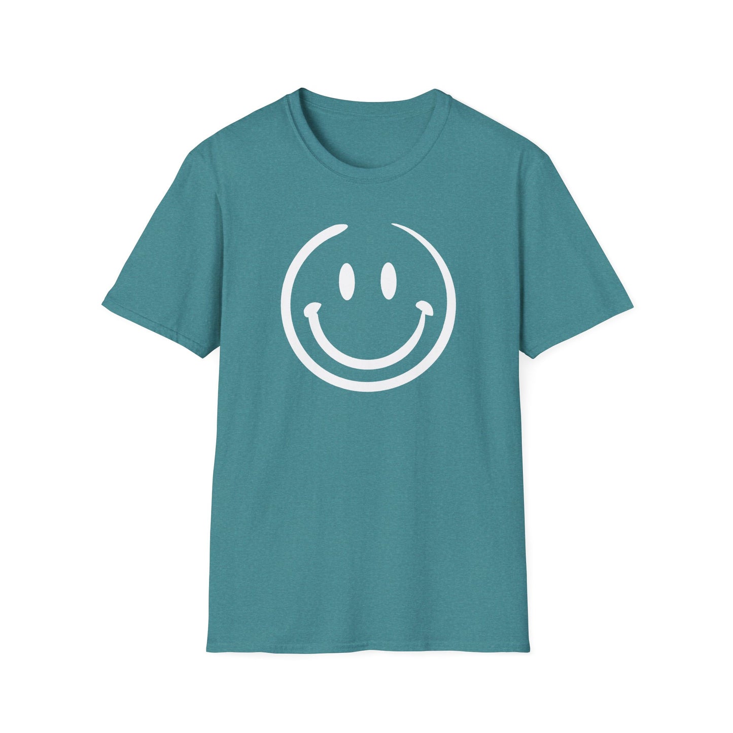 White smiley face - Unisex Softstyle T-Shirt