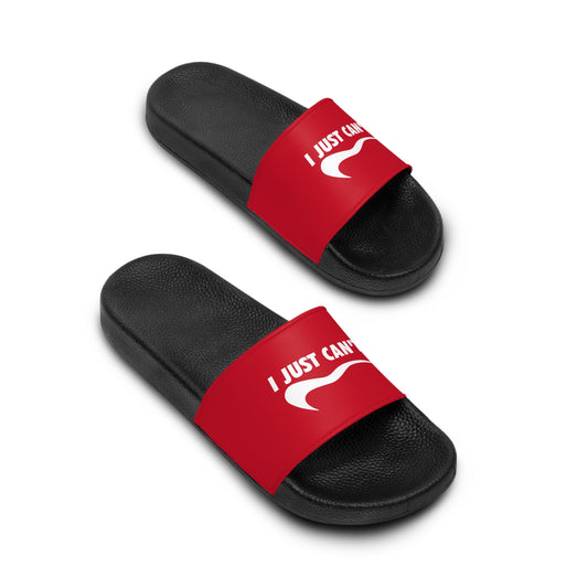 Red I Just Can't Men's Slide Sandals