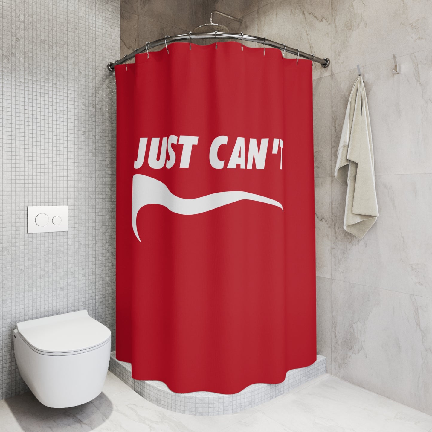 red I just can't Shower Curtains