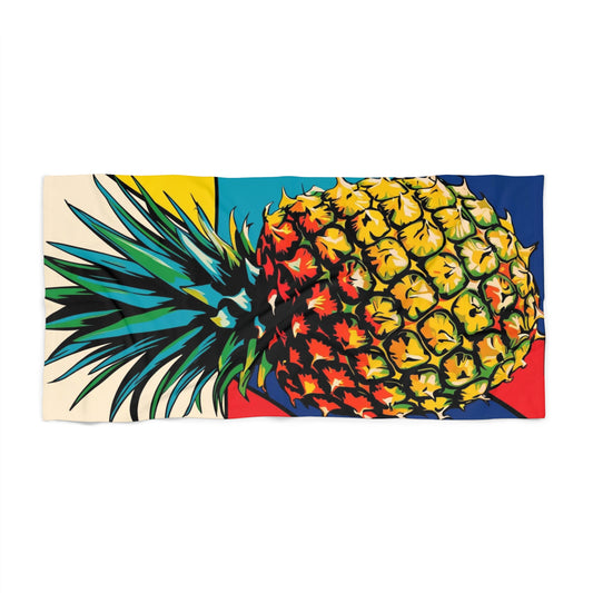 Retro pineapple Beach Towel