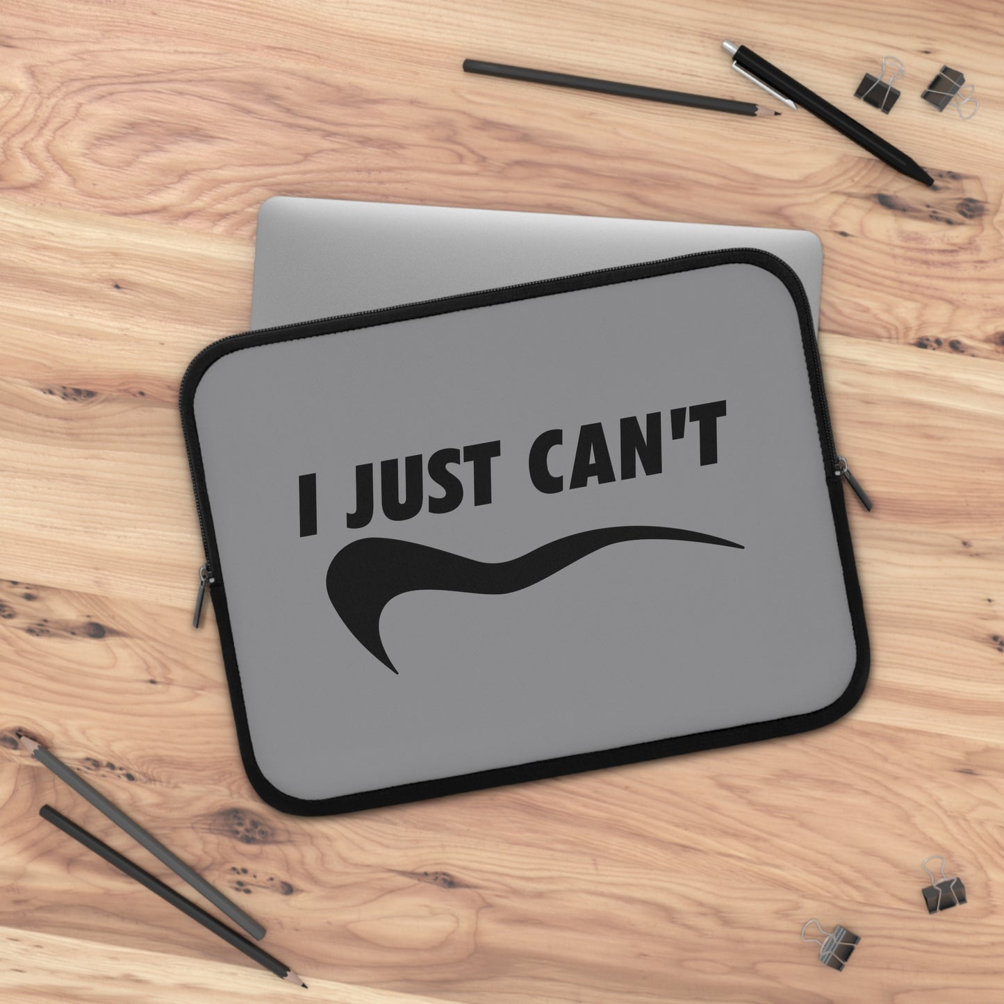 Charcoal gray with black i just can't Laptop Sleeve