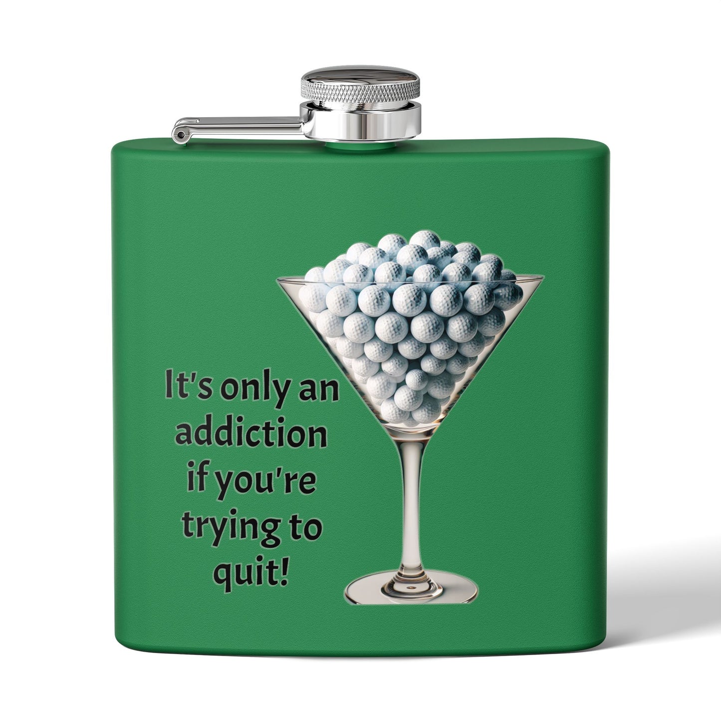 Golf Addiction Sleek Stainless Steel Flask