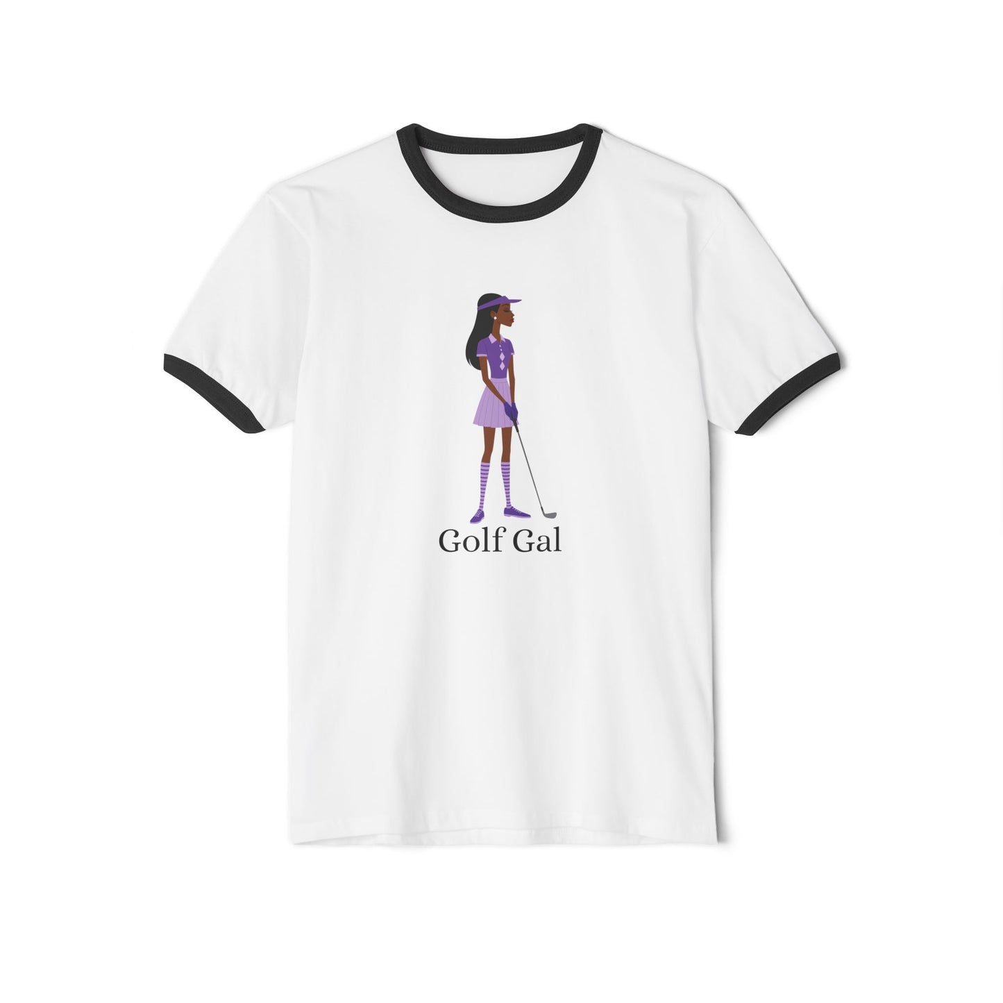 Golf Gal Cotton Ringer T-Shirt Violet