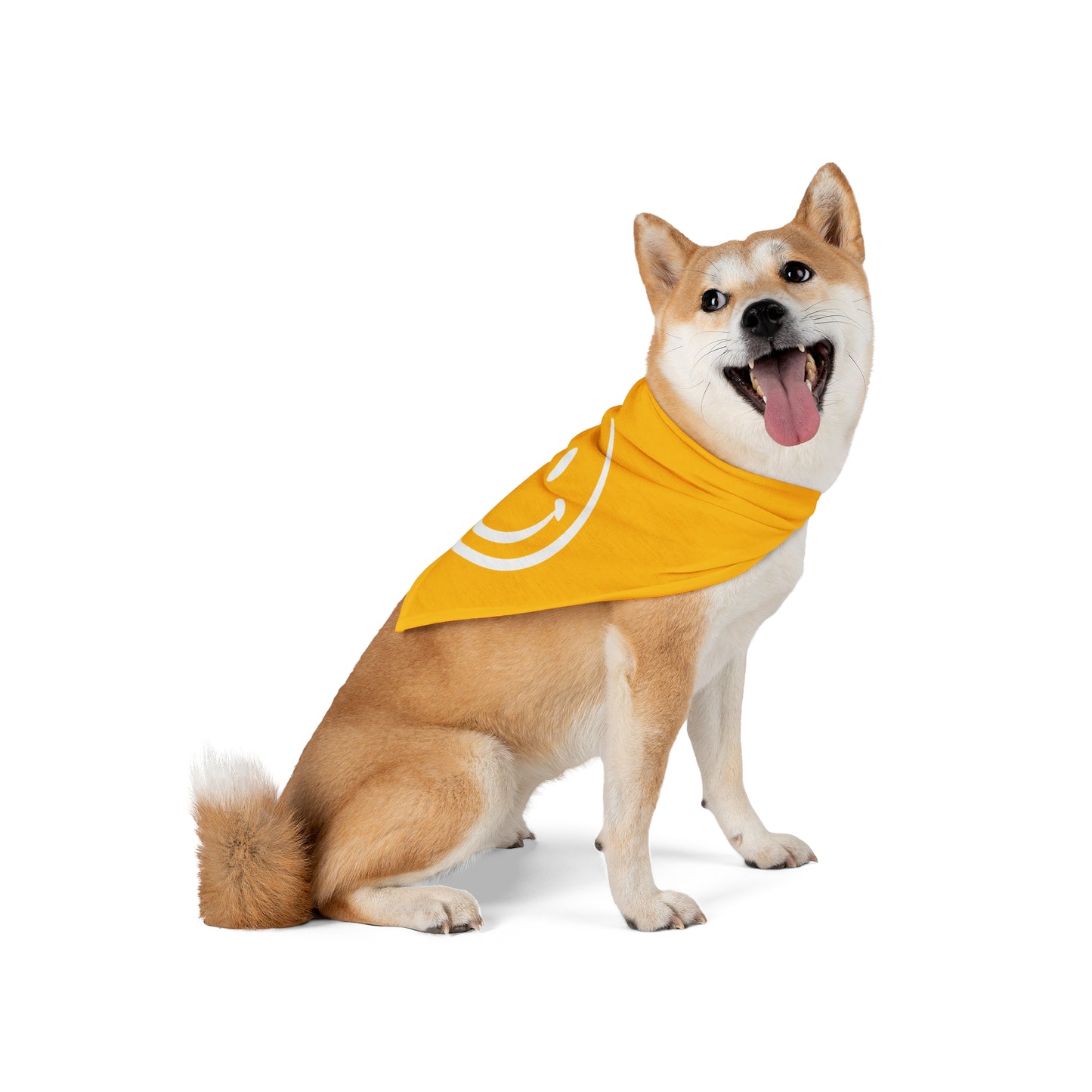 yellow with white smiley face Pet Bandana