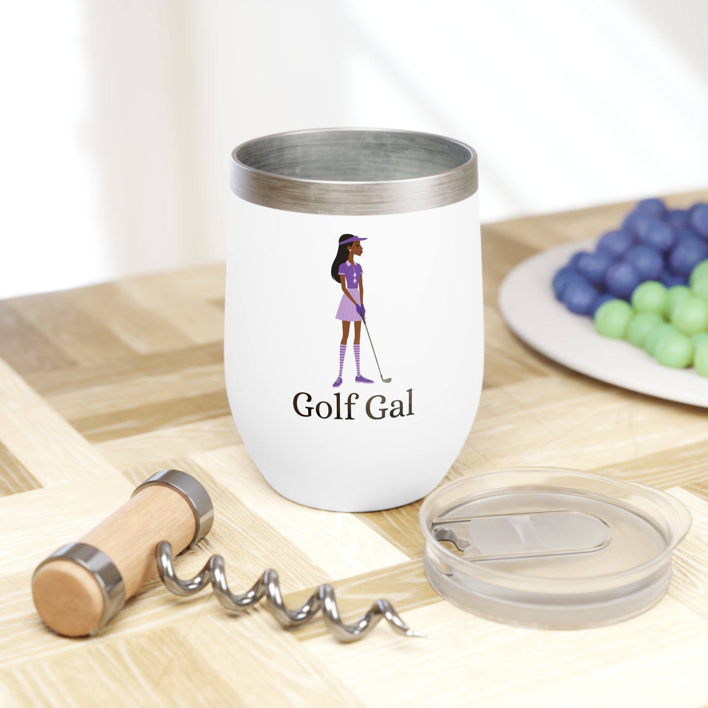 Golf Gal Wine Tumbler Violet