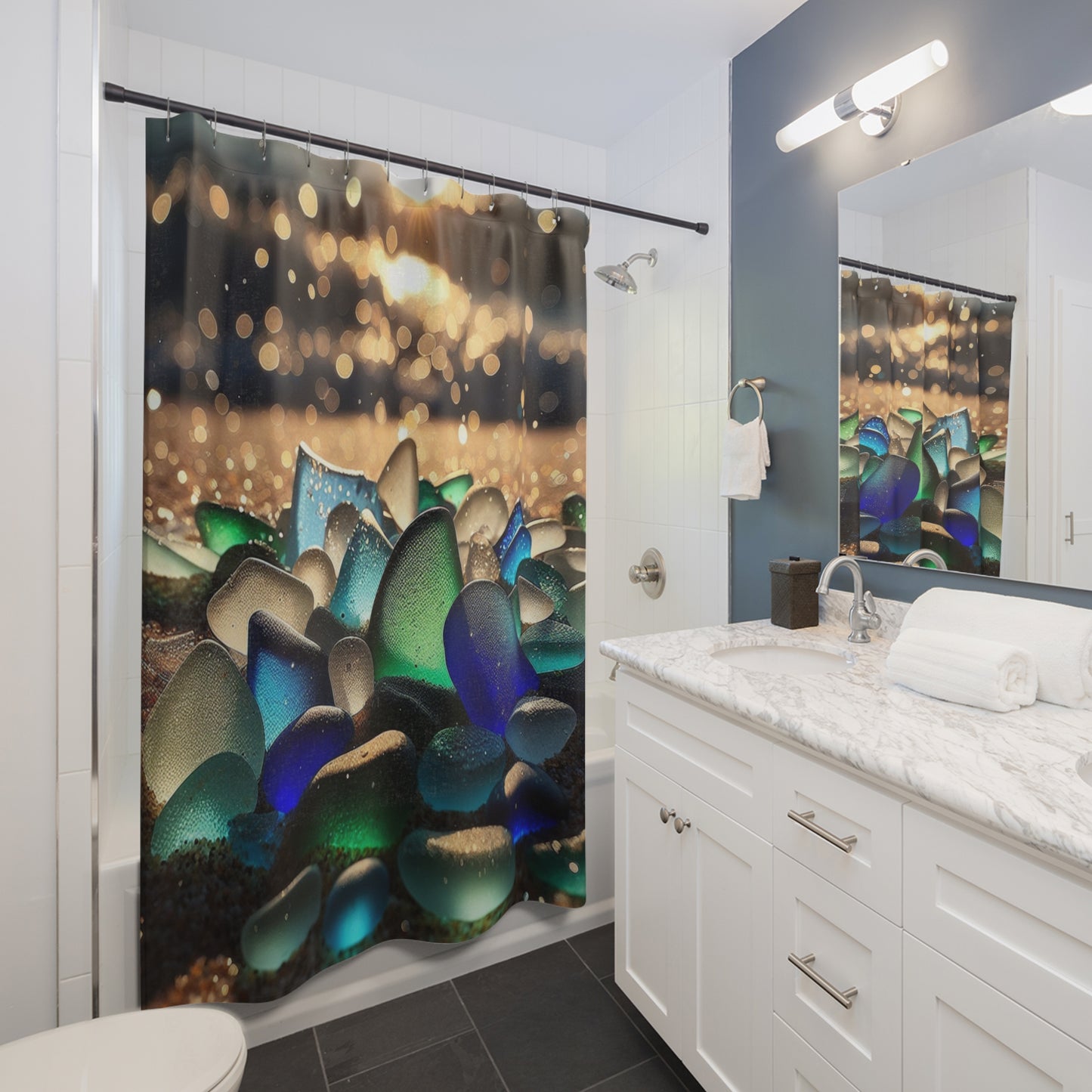 Sea Glass Shower Curtains