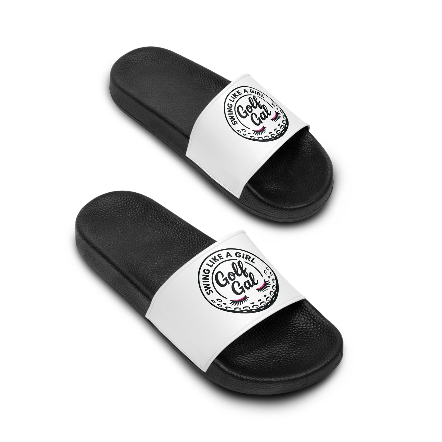 White Swing Like A Girl Golf Gal Women's Slide Sandals