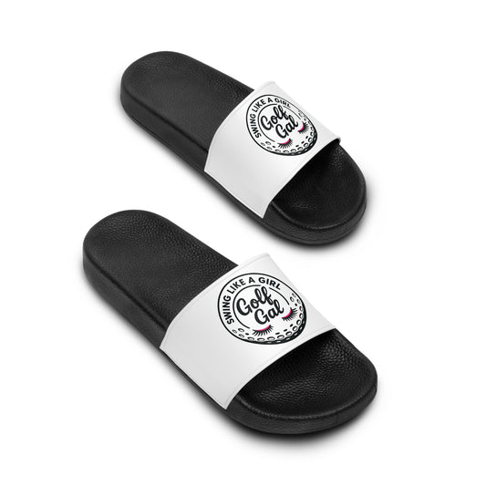 White Swing Like A Girl Golf Gal Women's Slide Sandals