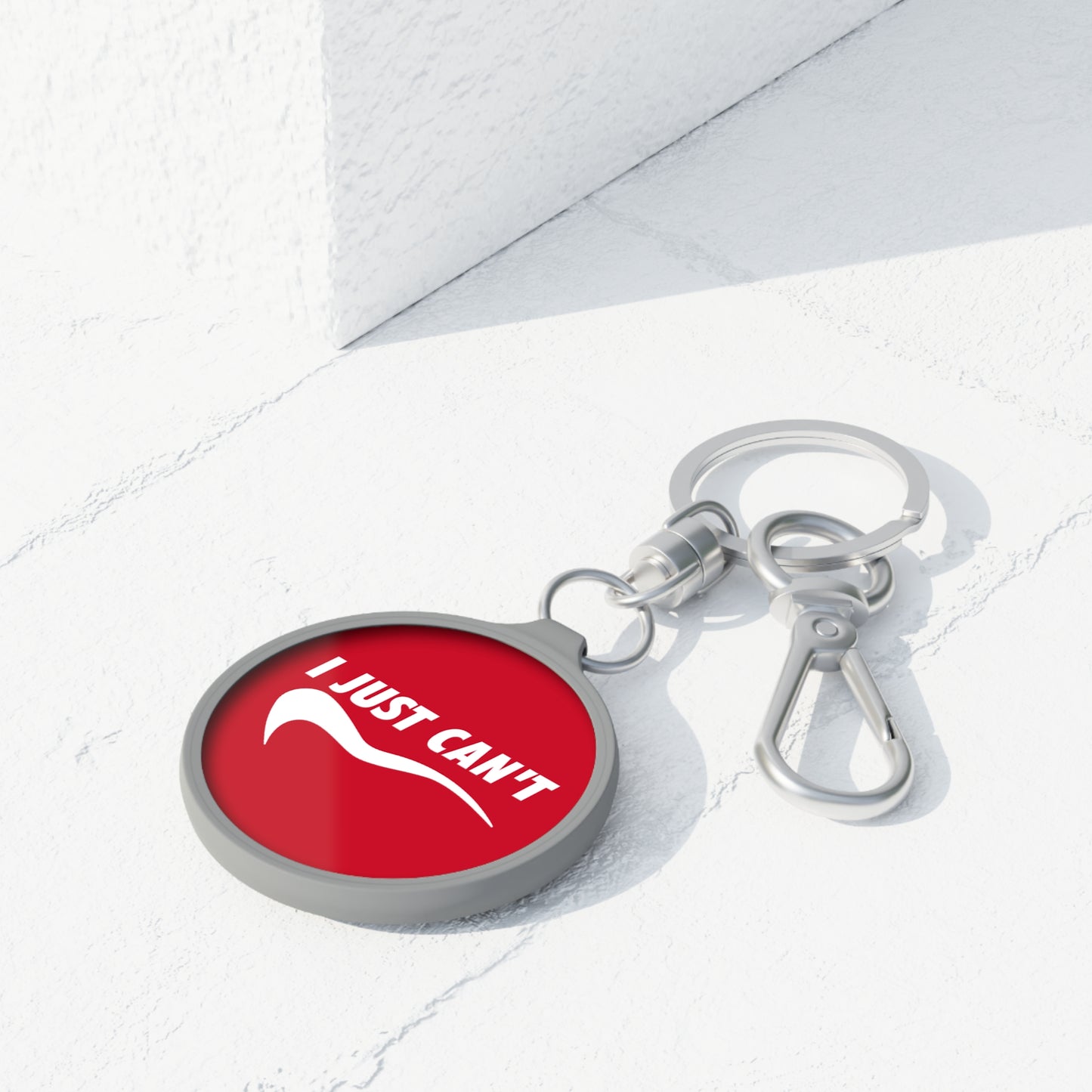 Red I Just Can't Keyring Tag