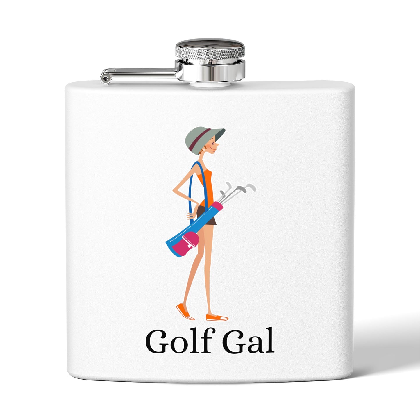 Golf Gal Sleek Stainless Steel Flask Poppy