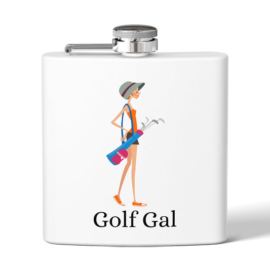 Golf Gal Sleek Stainless Steel Flask Poppy