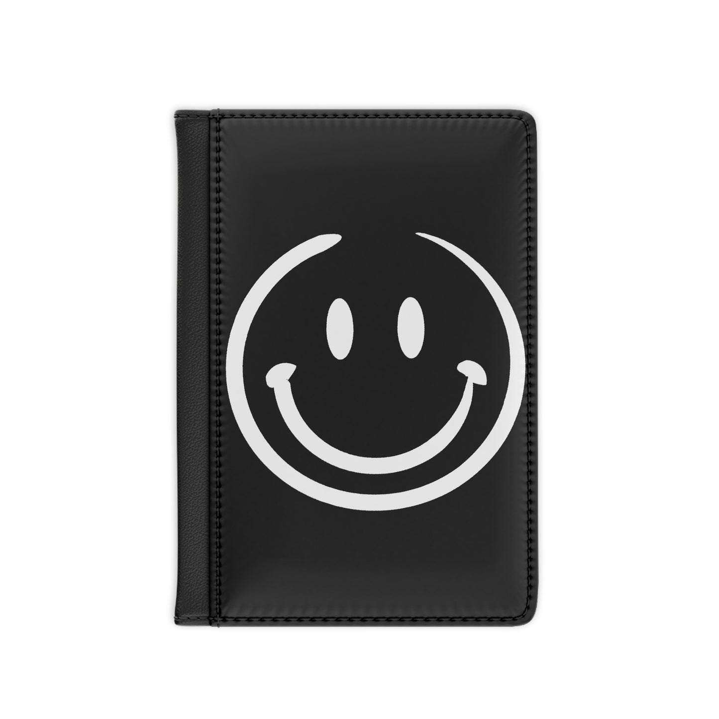 black with white smiley face Passport Cover