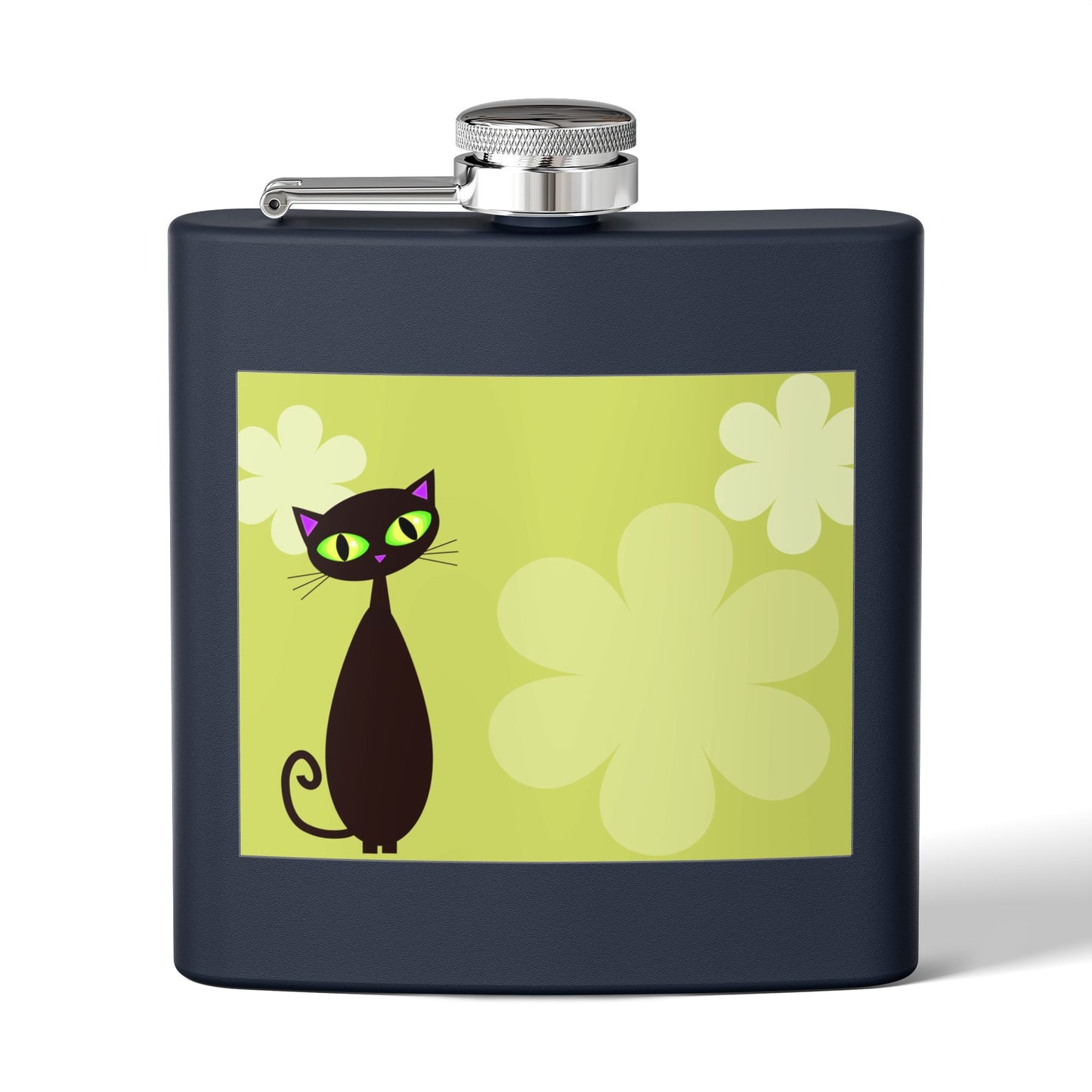 Retro Black Cat Sleek Stainless Steel Flask