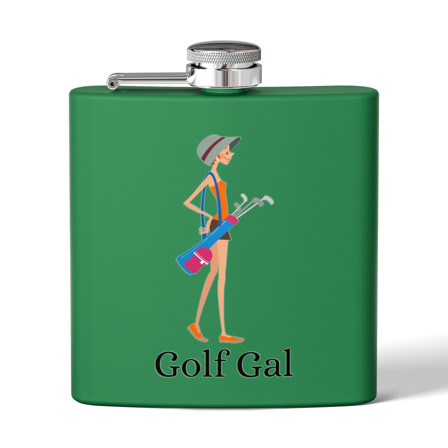 Golf Gal Sleek Stainless Steel Flask Poppy