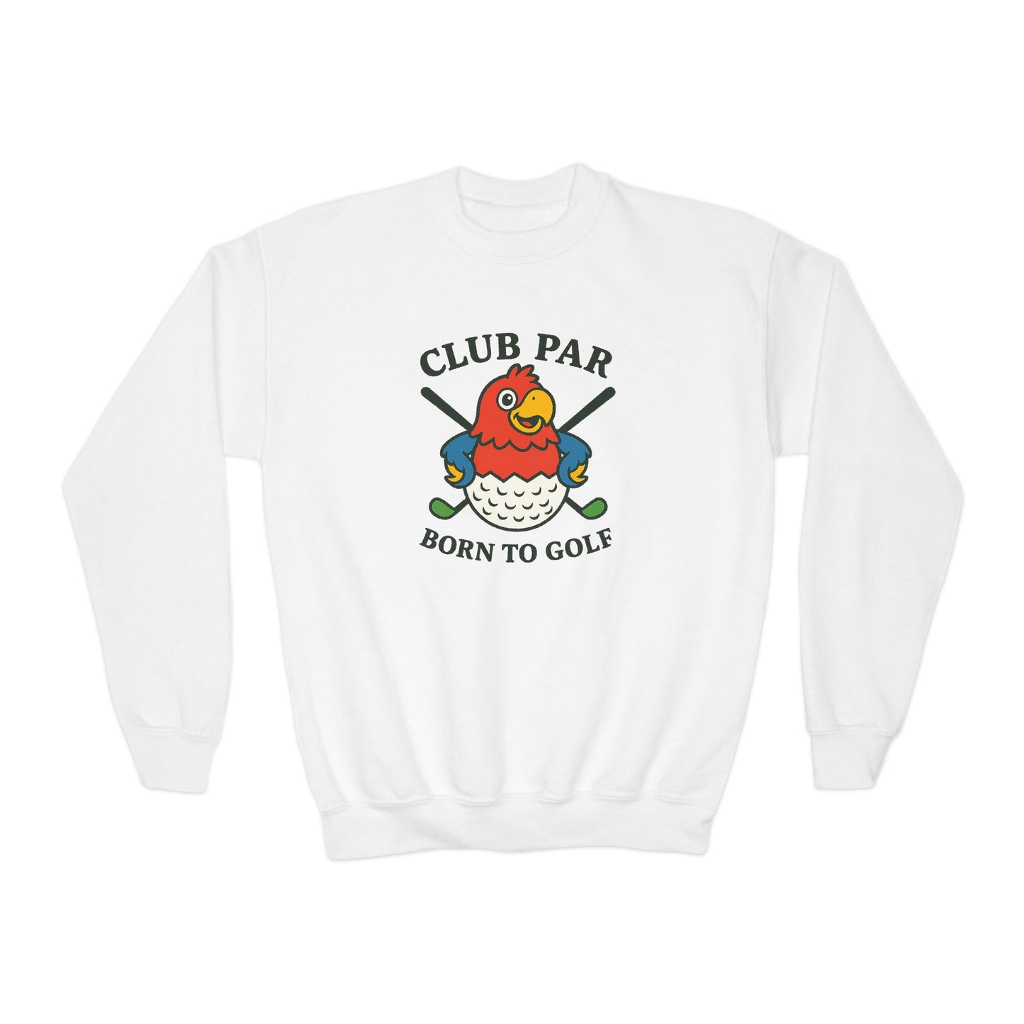 Club Par Golf Ball Born to Golf Youth Crewneck Sweatshirt