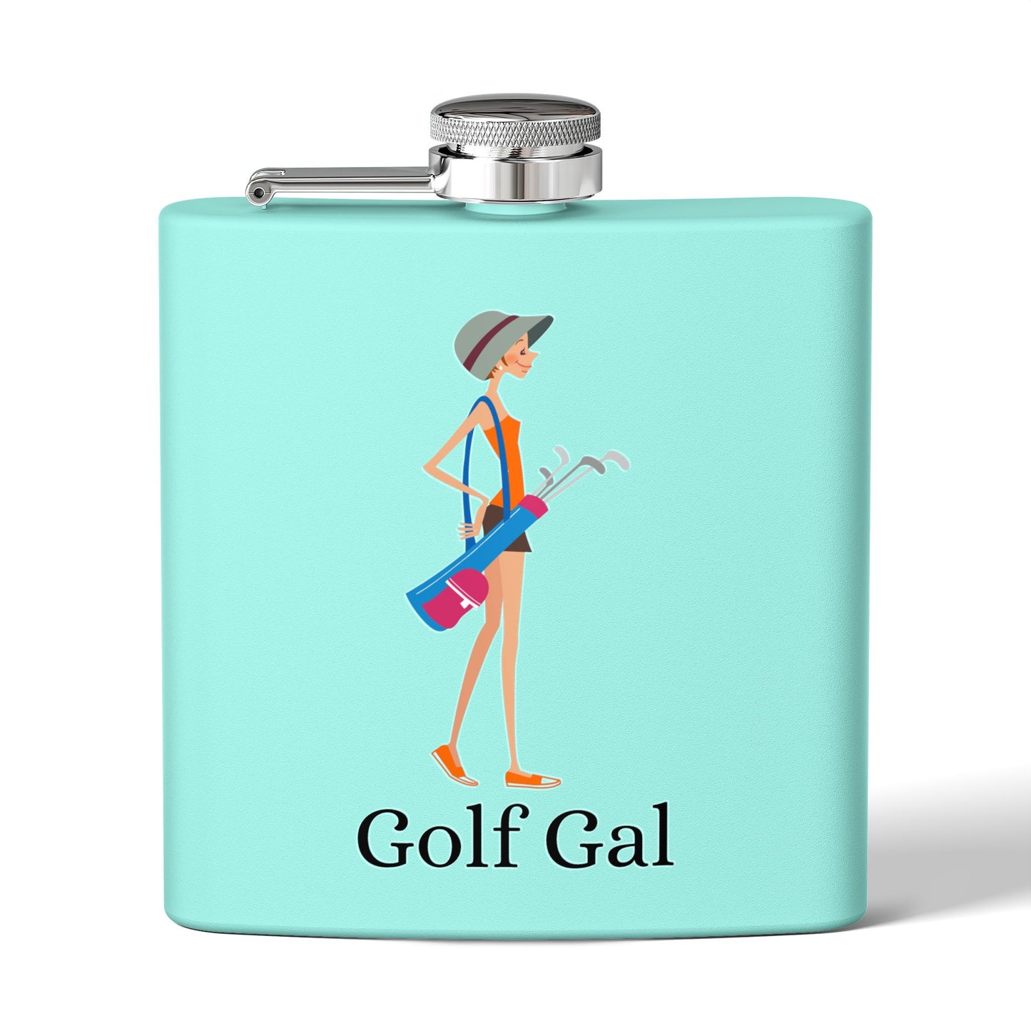 Golf Gal Sleek Stainless Steel Flask Poppy