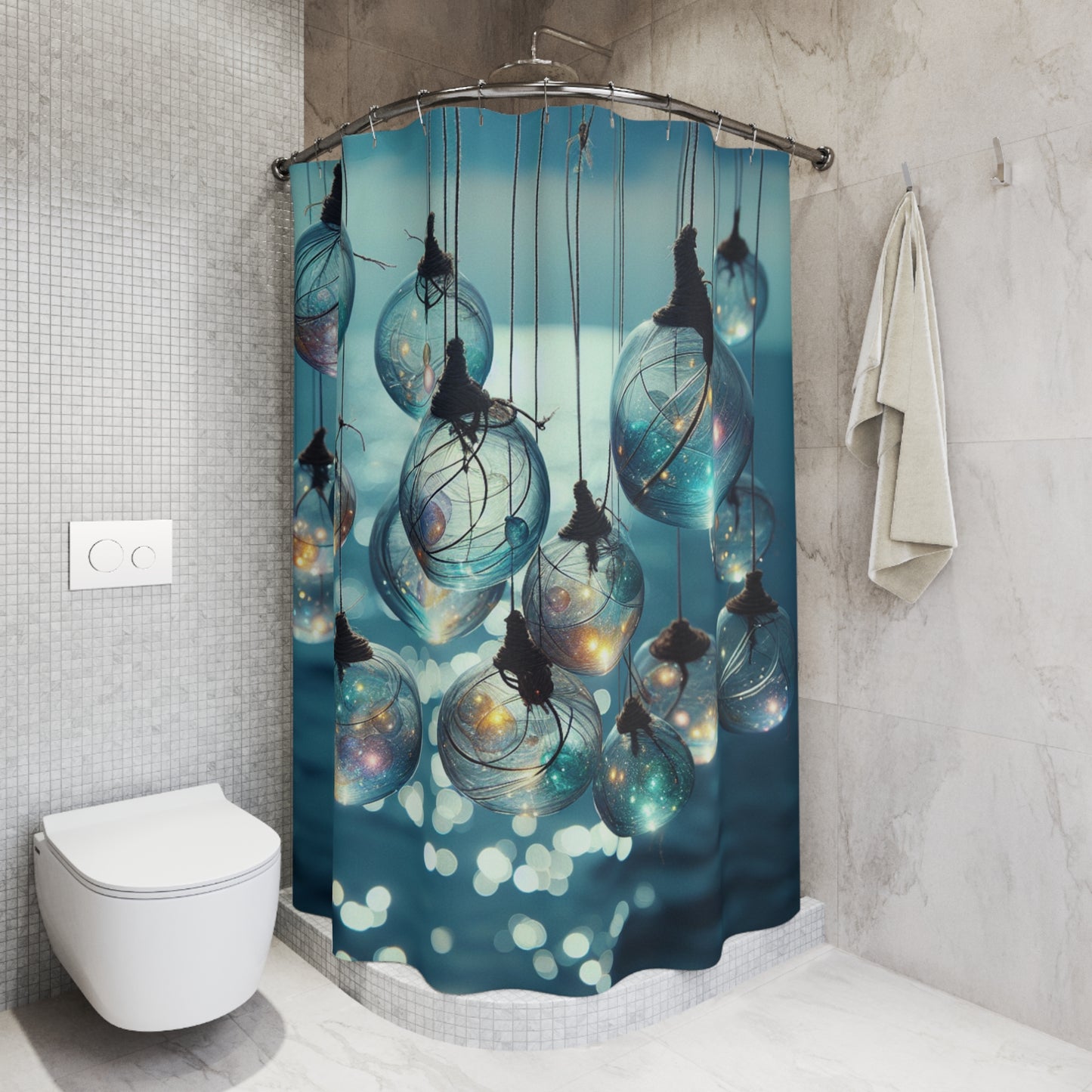 glass floats Shower Curtains