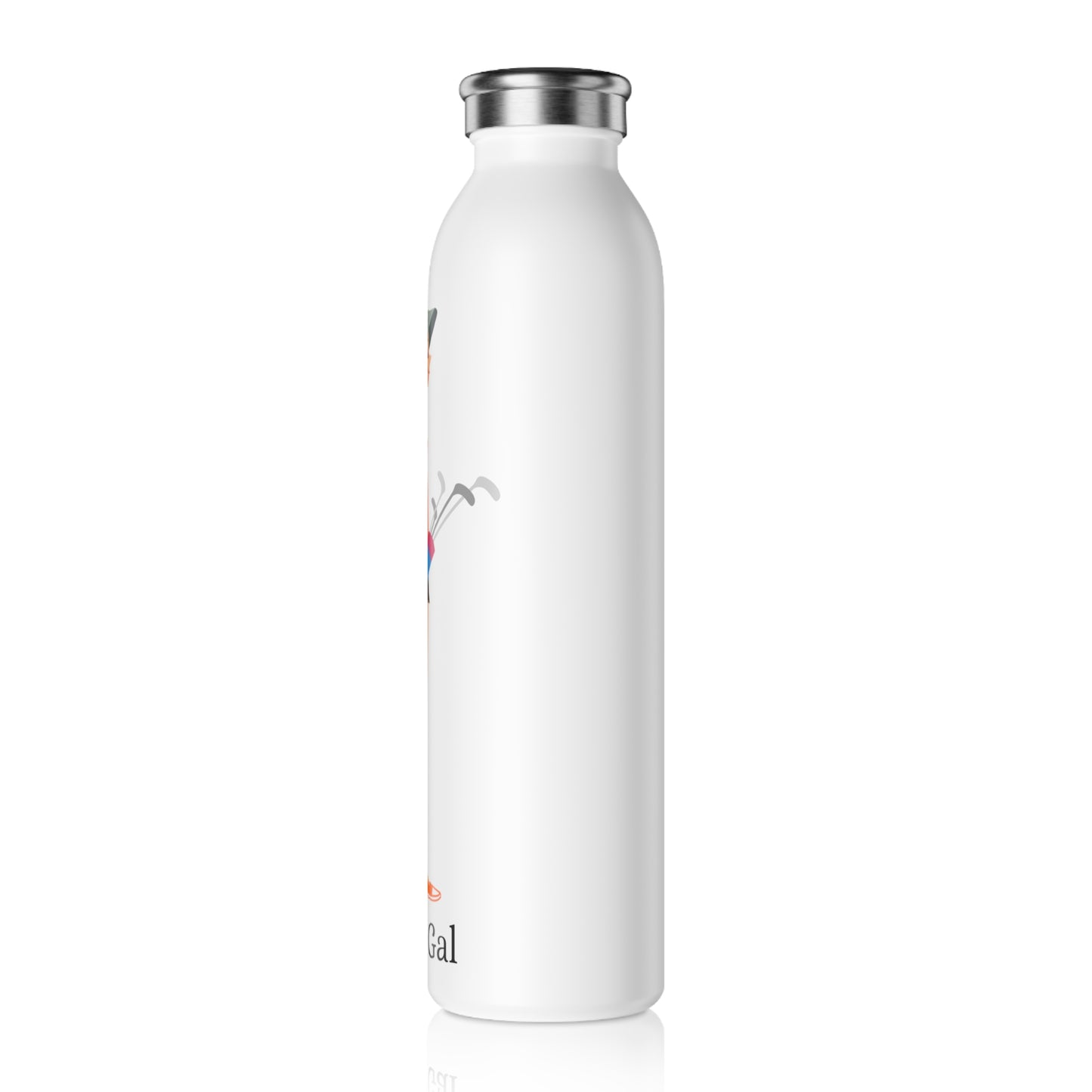 Golf Gal Slim Water Bottle Poppy